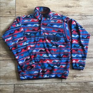 Mens Patagonia Aztec Fleece Jacket Snap T Synchilla Sweater Pullover Size M